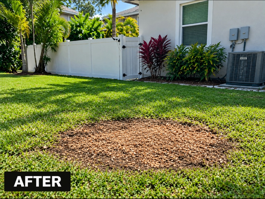 Stump grinding — after the work