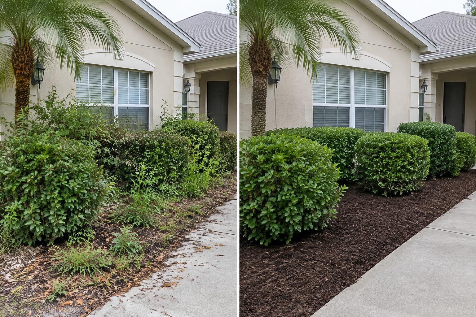 Property Maintenance: AI-generated illustrative before-and-after example, not an All In customer project