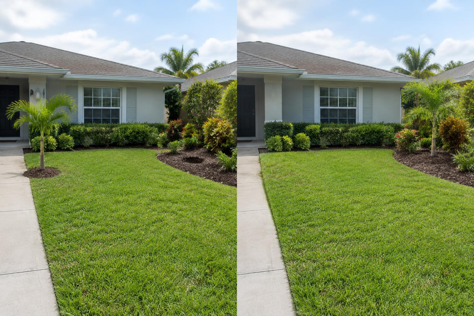 Transplanting: AI-generated illustrative before-and-after example, not an All In customer project